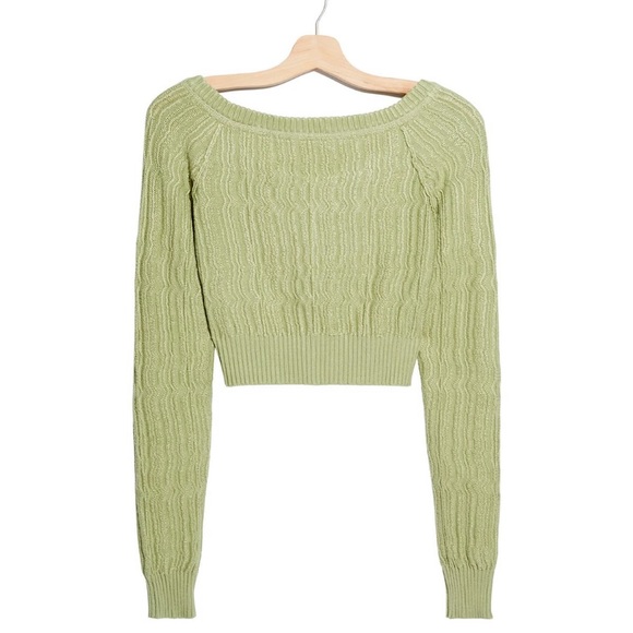 FREE PEOPLE Dancing Leaves Knit Cardigan Sweater Large NWT - Picture 4 of 8